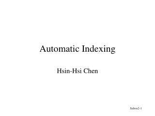 Automatic Indexing