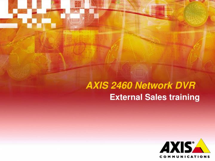 axis 2460 network dvr