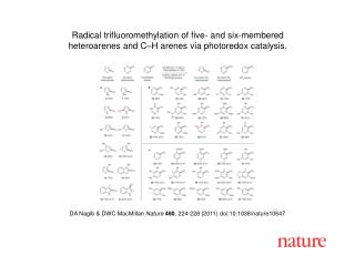 DA Nagib &amp; DWC MacMillan Nature 480 , 224-228 (2011) doi:10.1038/nature10647