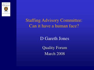 staffing advisory committee can it have a human face