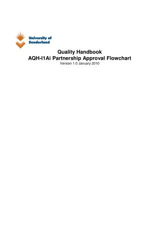 Quality Handbook AQH-I1Ai Partnership Approval Flowchart Version 1.0 January 2010