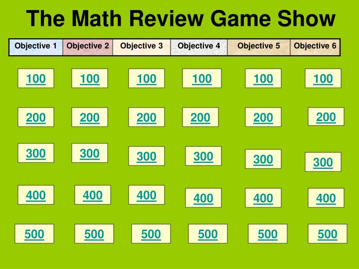 the math review game show