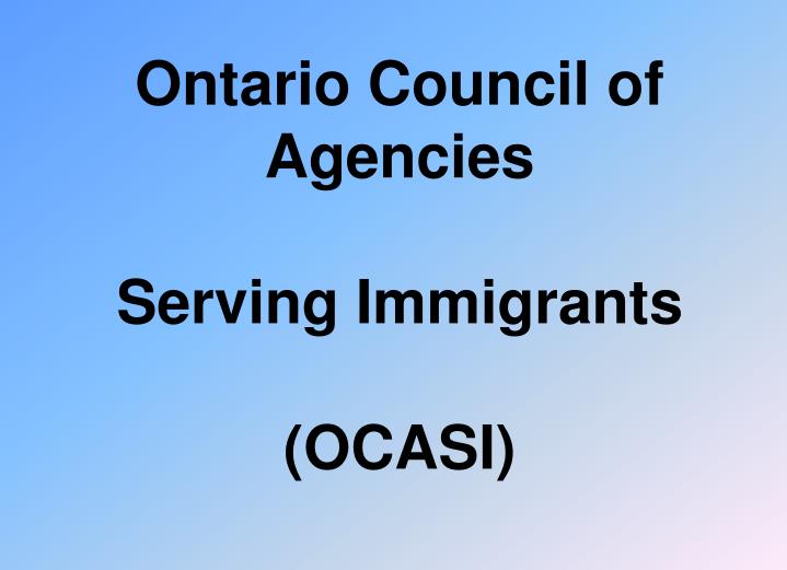 ontario council of agencies serving immigrants ocasi