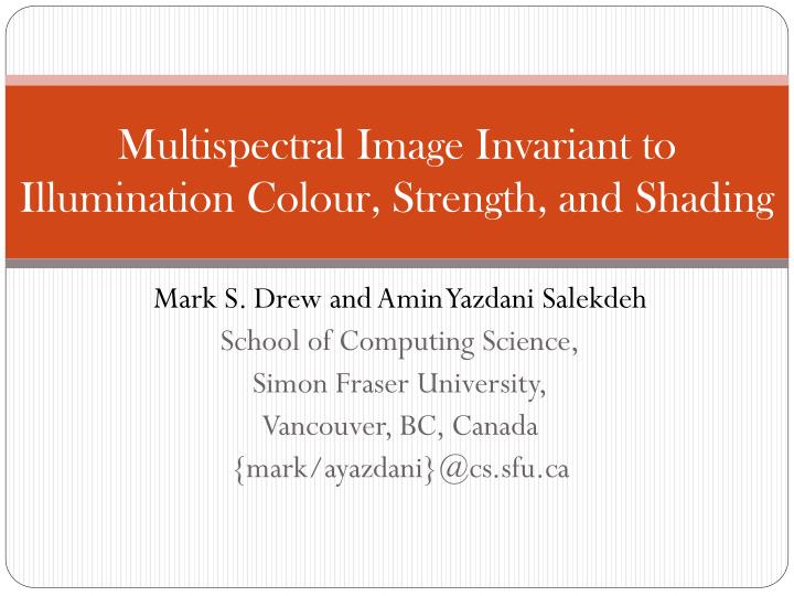 multispectral image invariant to illumination colour strength and shading