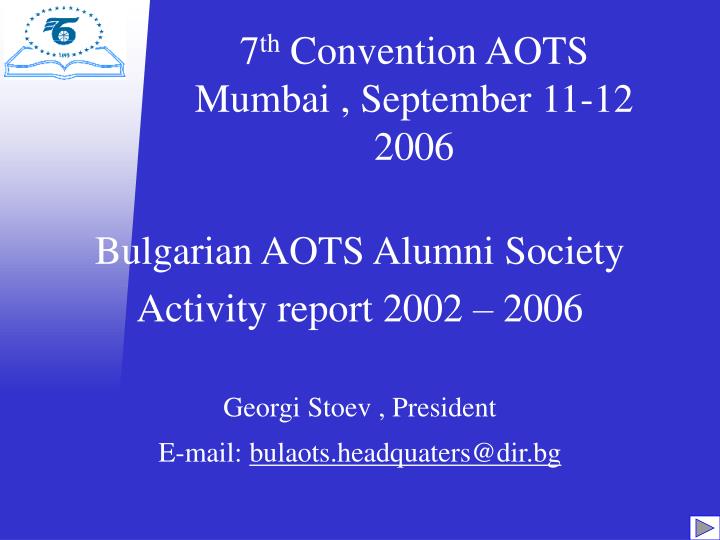 7 th convention aots mumbai september 11 12 2006