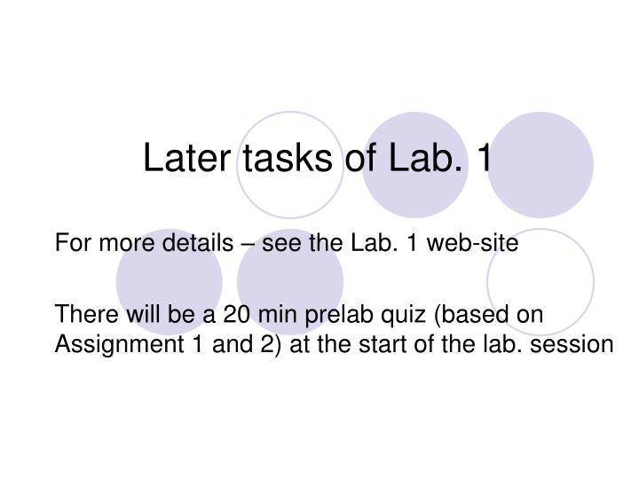 later tasks of lab 1