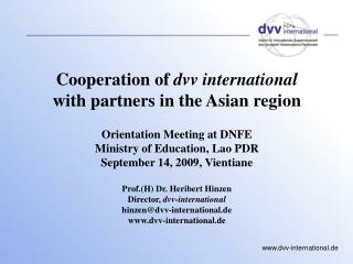 Cooperation of dvv international with partners in the Asian region Orientation Meeting at DNFE