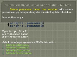 sistem persamaan linear dua variabel spldv