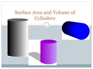 Surface Area and Volume of Cylinders