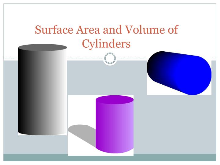 surface area and volume of cylinders