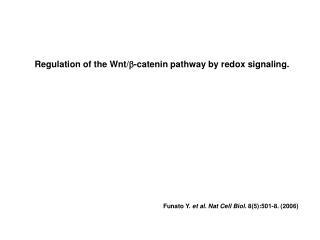 Regulation of the Wnt/ b -catenin pathway by redox signaling.