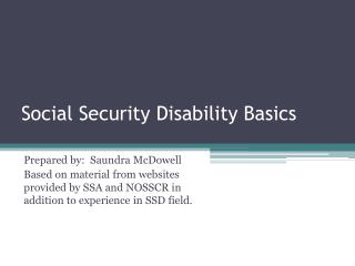 Social Security Disability Basics