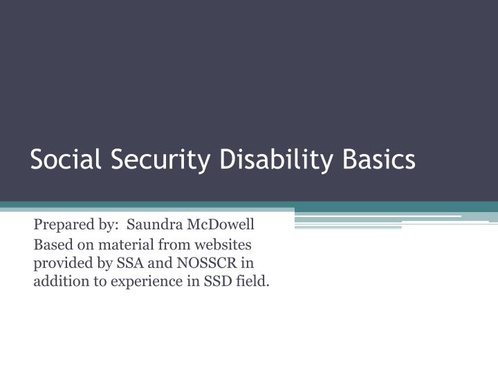 social security disability basics
