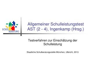 allgemeiner schulleistungstest ast 2 4 ingenkamp hrsg