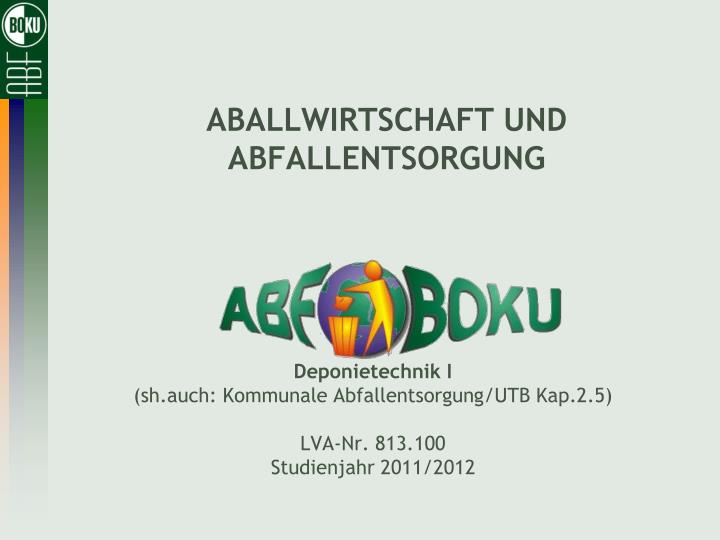 aballwirtschaft und abfallentsorgung