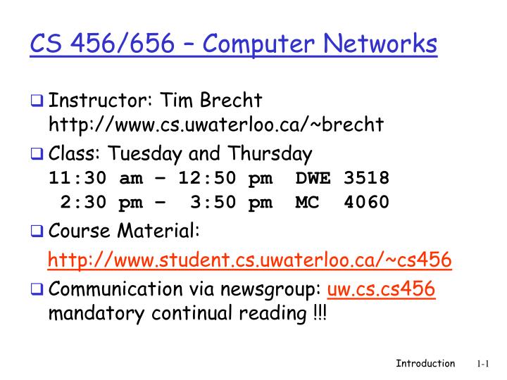 cs 456 656 computer networks