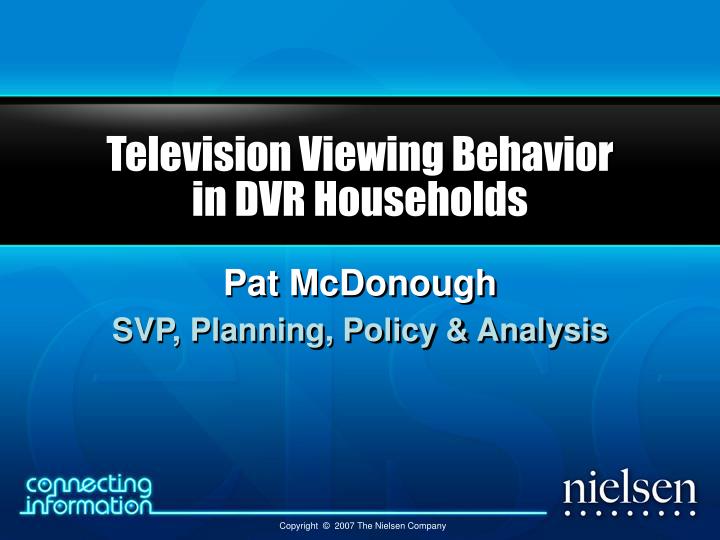 television viewing behavior in dvr households