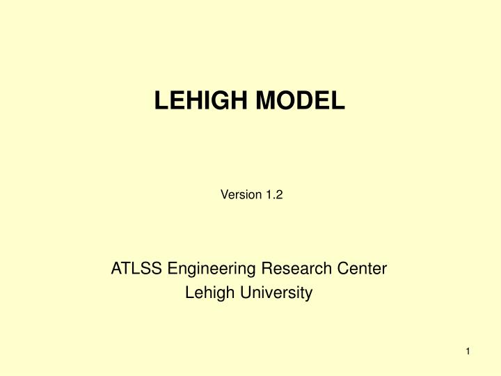 lehigh model