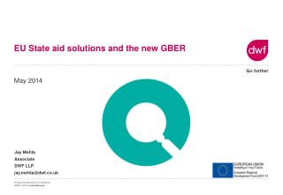 EU State aid solutions and the new GBER