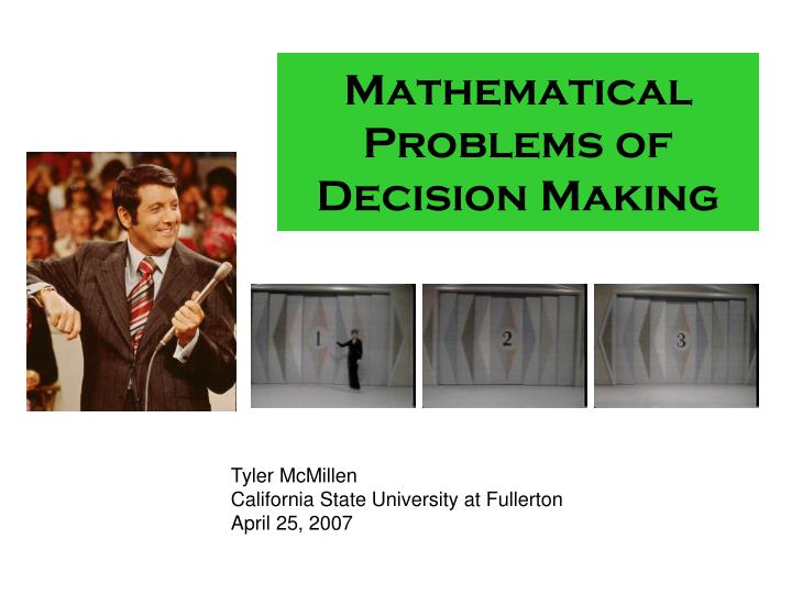 mathematical problems of decision making