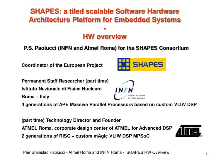 shapes a tiled scalable software hardware architecture platform for embedded systems hw overview