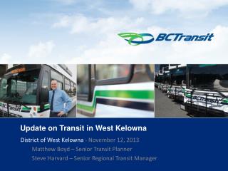 Update on Transit in West Kelowna