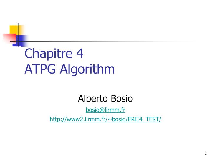 chapitre 4 atpg algorithm