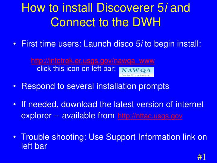 how to install discoverer 5 i and connect to the dwh