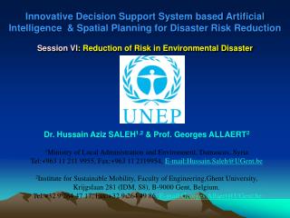 Dr. Hussain Aziz SALEH 1,2 &amp; Prof. Georges ALLAERT 2