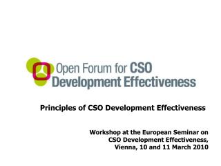 Principles of CSO Development Effectiveness Workshop at the European Seminar on