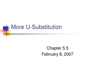 More U-Substitution