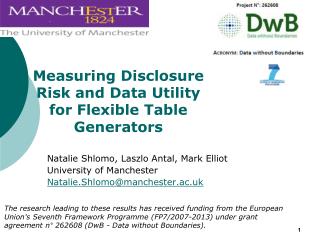 Measuring Disclosure Risk and Data Utility for Flexible Table Generators