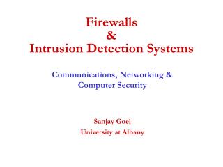 Firewalls &amp; Intrusion Detection Systems