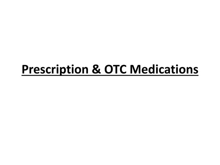 prescription otc medications