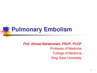 Pulmonary Embolism