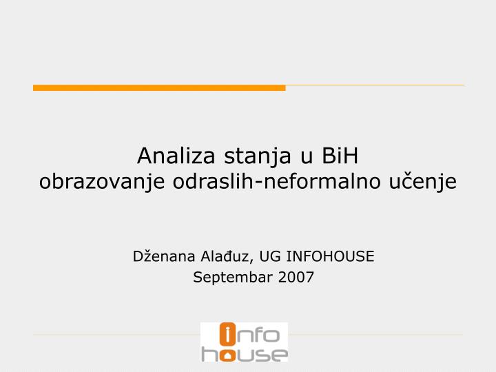 analiza stanja u bih obrazovanje odraslih neformalno u enje