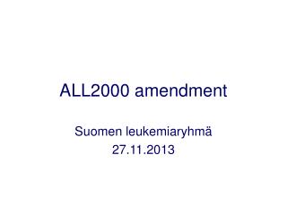 ALL2000 amendment
