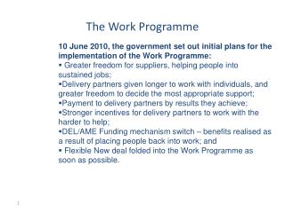 The Work Programme