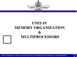 UNIT-IV MEMORY ORGANIZATION &amp; MULTIPROCESSORS - slide 1