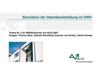 simulation der datenbereitstellung im dwh