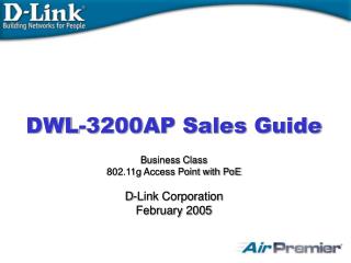 DWL-3200AP Sales Guide