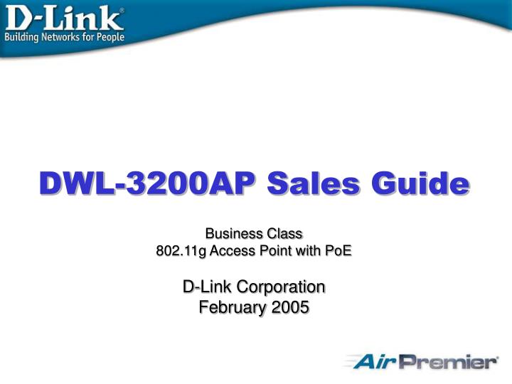 dwl 3200ap sales guide