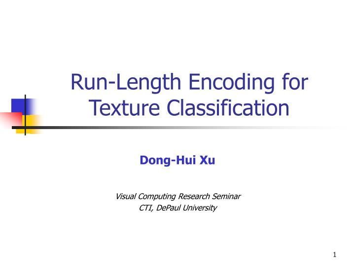 run length encoding for texture classification
