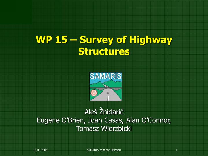 wp 15 survey of highway structures