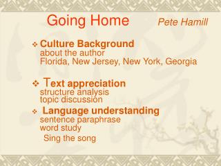 Going Home Pete Hamill