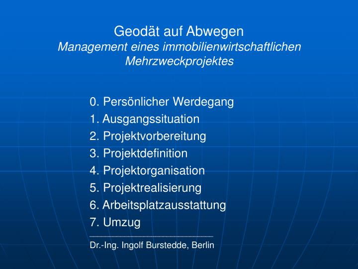 geod t auf abwegen management eines immobilienwirtschaftlichen mehrzweckprojektes