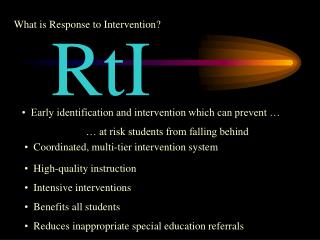 What is Response to Intervention?