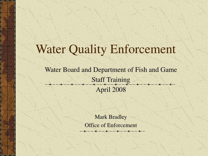 water quality enforcement