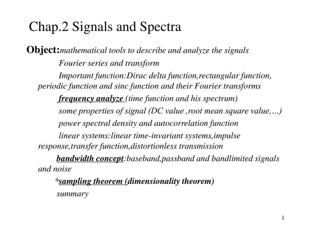 PPT - Chap.2 Signals and Spectra PowerPoint Presentation, free download ...