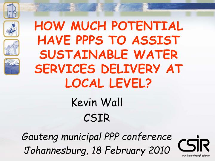how much potential have ppps to assist sustainable water services delivery at local level